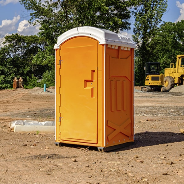 how often are the portable restrooms cleaned and serviced during a rental period in Highland Pennsylvania